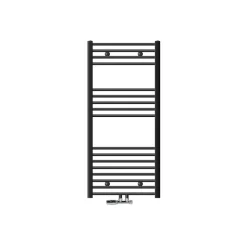 Badheizkörper Sahara 600x1200 mm Anthrazit gebogen mit Mittelanschluss und Wand Anschlussgarnitur-ECD Germany Outlet