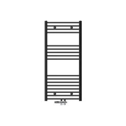 Badheizkörper Sahara 600x1200 mm Anthrazit gebogen mit Mittelanschluss und Boden Anschlussgarnitur-ECD Germany Best