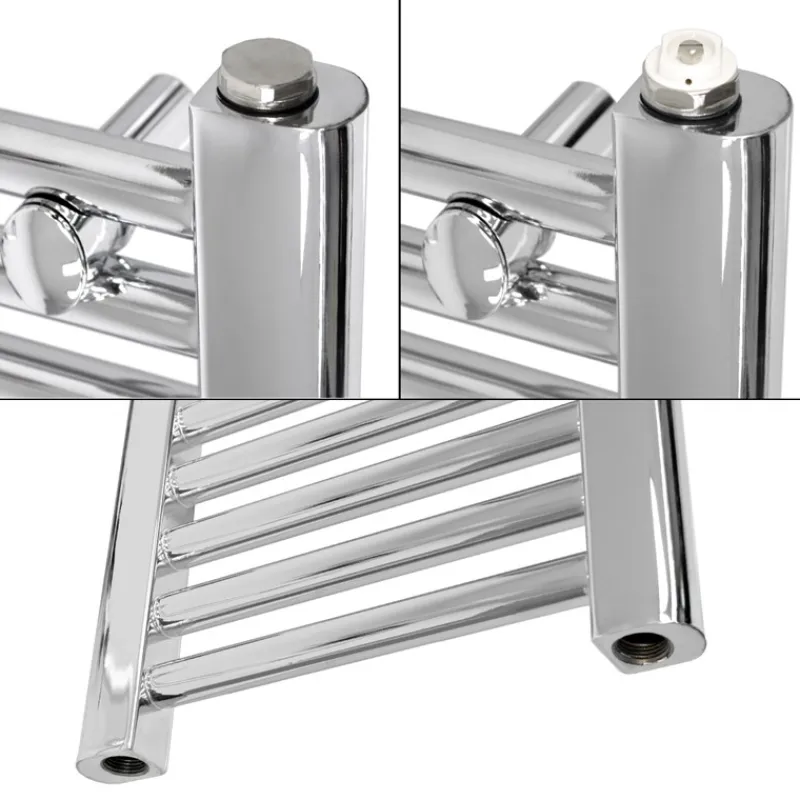 Badheizkörper Sahara 300x800 mm Chrome gerade mit Seitenanschluss-ECD Germany