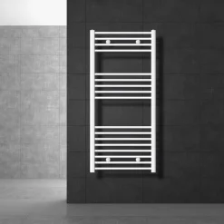 Badheizkörper Sahara 600x1200 mm weiß gerade mit Seitenanschluss-ECD Germany Outlet