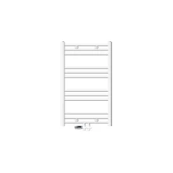 Badheizkörper Sahara 600x800 mm Weiß gerade mit Mittelanschluss und Boden Anschlussgarnitur-ECD Germany