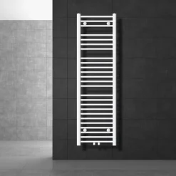 Badheizkörper Sahara 400x1500 mm Weiß gebogen mit Mittelanschluss LuxeBath-ECD Germany