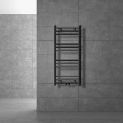 Badheizkörper Sahara 400x800 mm Anthrazit gerade mit Mittelanschluss LuxeBath-ECD Germany Best