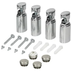 Badheizkörper Sahara 500x800 mm Chrome gebogen mit Mittelanschluss und Wand Anschlussgarnitur-ECD Germany New