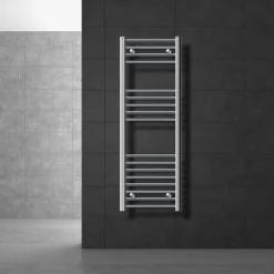 Badheizkörper Sahara 400x1200 mm Chrome gerade mit Seitenanschluss LuxeBath-ECD Germany Outlet