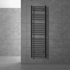 Badheizkörper Sahara 400x1500 mm Anthrazit gebogen mit Seitenanschluss LuxeBath-ECD Germany Best