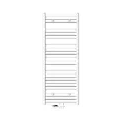 Badheizkörper Sahara 600x1500 mm Weiß gebogen mit Mittellanschluss und Boden Anschlussgarnitur-ECD Germany Discount