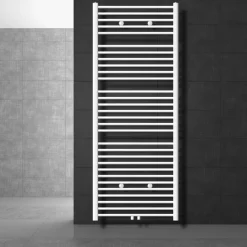 Badheizkörper Sahara 750x1800 mm Weiß gerade mit Mittelanschluss LuxeBath-ECD Germany Clearance