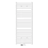 Badheizkörper Sahara 750x1800 mm Weiß gebogen mit Mittelanschluss und Wand Anschlussgarnitur LuxeBath-ECD Germany Best