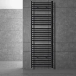 Badheizkörper Sahara 600x1800 mm Anthrazit gebogen mit Seitenanschluss LuxeBath-ECD Germany