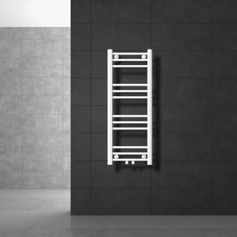 Badheizkörper Sahara 300x800 mm Weiß gerade mit Mittelanschluss LuxeBath-ECD Germany Hot