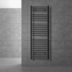 Badheizkörper Sahara 500x1500 mm Anthrazit gebogen mit Seitenanschluss LuxeBath-ECD Germany Best