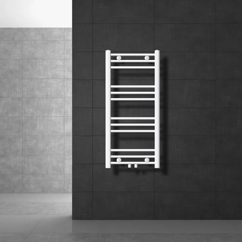 Badheizkörper Sahara 400x800 mm Weiß gerade mit Mittelanschluss LuxeBath-ECD Germany Discount