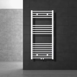 Badheizkörper Sahara 600x1200 mm Weiß gerade mit Mittelanschluss LuxeBath-ECD Germany New