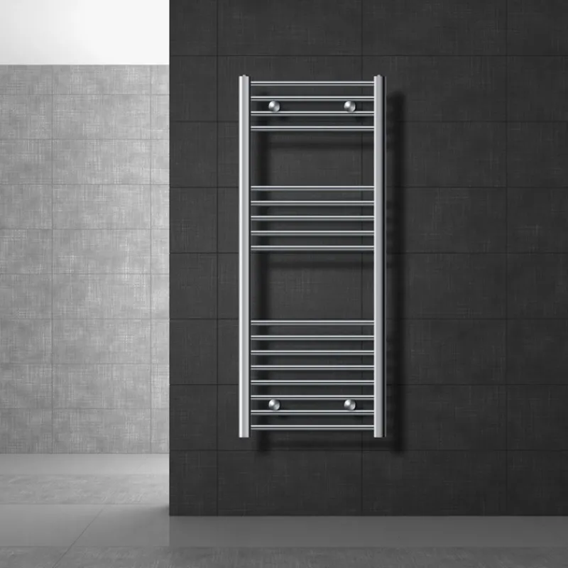 Badheizkörper Sahara 500x1200 mm chrome gebogen mit Seitenanschluss-ECD Germany Discount