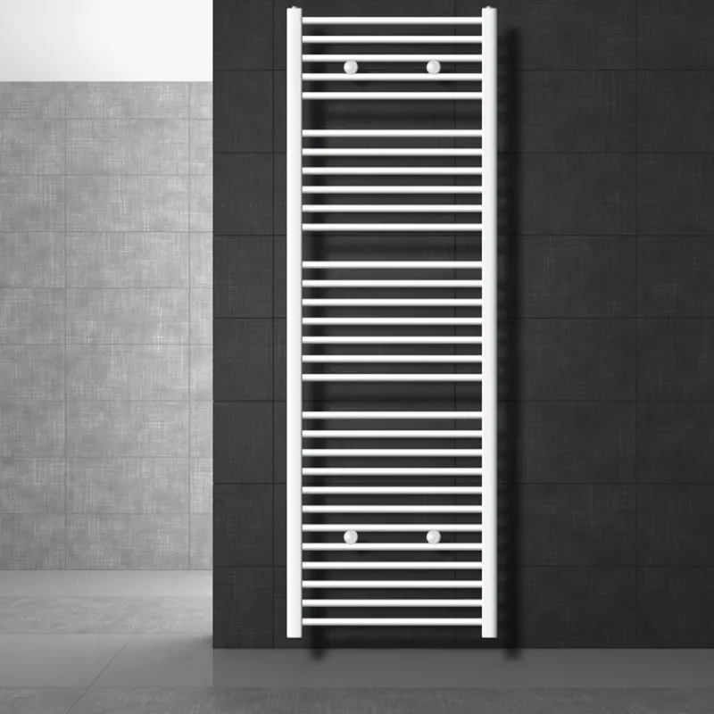 Badheizkörper Sahara 600x1800 mm Weiß gebogen mit Seitenanschluss LuxeBath-ECD Germany Hot