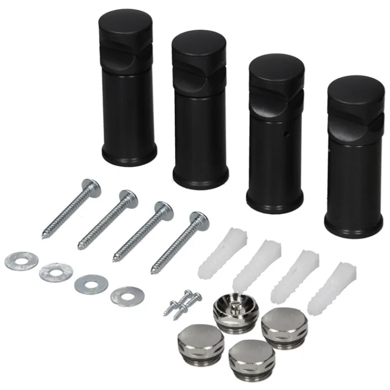 Badheizkörper Sahara 500x1500 mm Schwarz gerade mit Universal Thermostatventil LuxeBath-ECD Germany Online