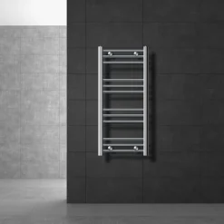 Badheizkörper Sahara 400x800 mm Chrome gebogen mit Seitenanschluss-ECD Germany Discount