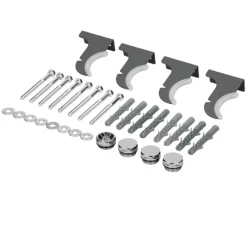 Badheizkörper Stella 480x1400 mm Anthrazit mit Wand Anschlussgarnitur-ECD Germany Best