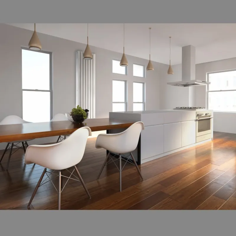 Badheizkörper Stella 370x1400 mm Weiß mit Boden Anschlussgarnitur-ECD Germany Clearance