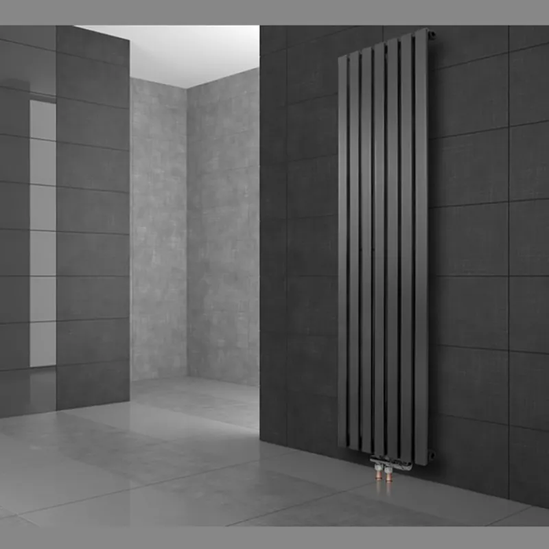 Badheizkörper Stella 370x1600 mm Anthrazit mit Boden Anschlussgarnitur-ECD Germany Clearance