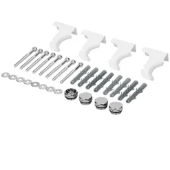 Badheizkörper Stella 370x1400 mm Weiß mit Wand Anschlussgarnitur-ECD Germany Discount