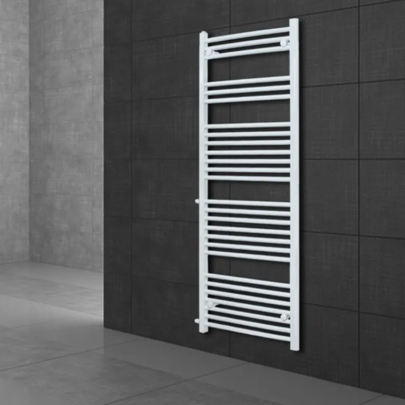 Badheizkörper 600x1600 mm Weiß gerade mit Seitenanschluss LuxeBath-ECD Germany Discount