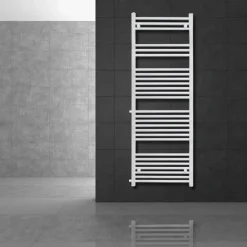 Badheizkörper 500x1600 mm Weiß gerade mit Seitenanschluss LuxeBath-ECD Germany Discount