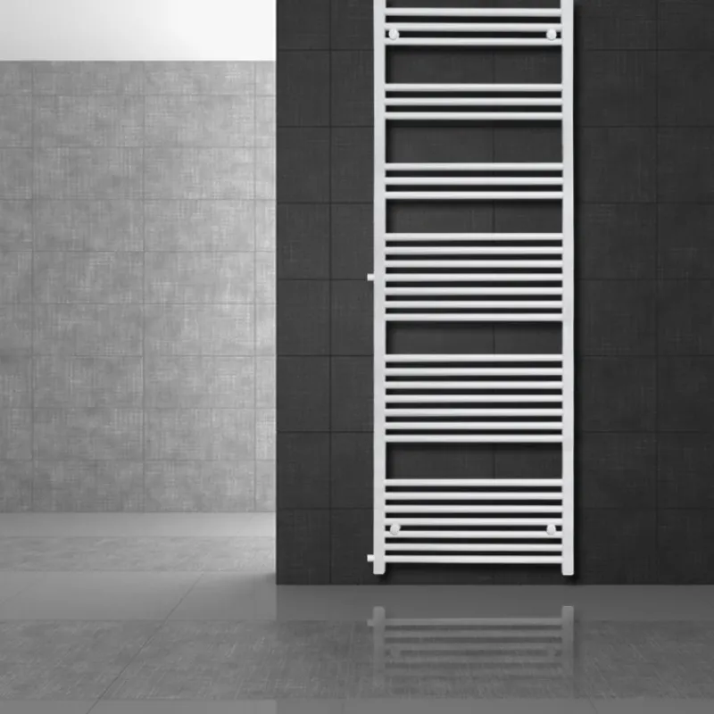Badheizkörper 600x1800 mm Weiß gerade mit Seitenanschluss LuxeBath-ECD Germany Discount