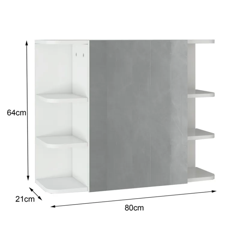 Badmöbel Set 2-Teilig modernen Stil Weiß aus Holz ML-Design-ECD Germany