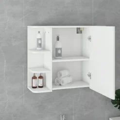 Badmöbel Set 2-Teilig modernen Stil Weiß aus Holz ML-Design-ECD Germany