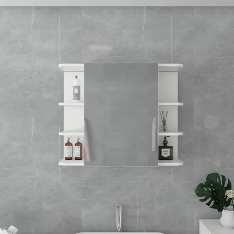 Badmöbel Set 2-Teilig modernen Stil Weiß aus Holz ML-Design-ECD Germany