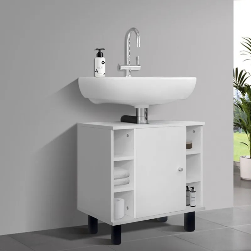 Badmöbel Set 2-Teilig modernen Stil Weiß aus Holz ML-Design-ECD Germany