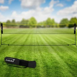 Badminton Netz inkl. 3 Federbällen 500x103x155 cm Schwarz aus Polyethylen-ECD Germany Discount