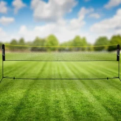 Badminton Netz inkl. 3 Federbällen 500x103x155 cm Schwarz aus Polyethylen-ECD Germany Discount