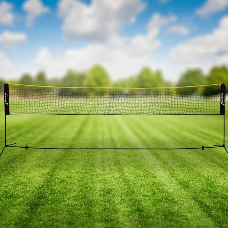 Badminton Netz inkl. 3 Federbällen 500x103x155 cm Schwarz aus Polyethylen-ECD Germany Discount