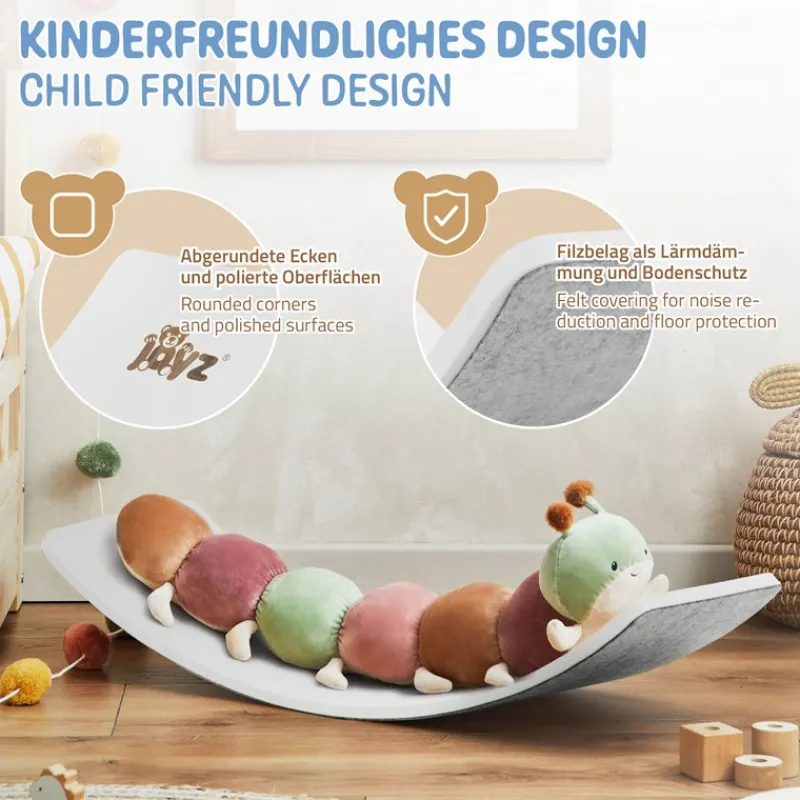 Balance Board für Kinder 83x30 cm Grau/Weiß aus Lindensperrholz bis 100kg Joyz-ECD Germany Outlet