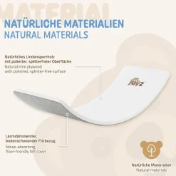 Balance Board für Kinder 83x30 cm Grau/Weiß aus Lindensperrholz bis 100kg Joyz-ECD Germany Outlet