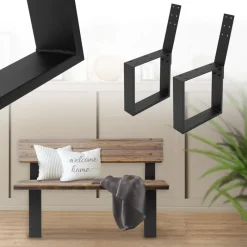 Bankgestell Bankkufen 2er Set O-Design 40 x 78,5 cm Schwarz aus Stahl ML-Design-ECD Germany Hot