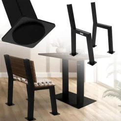 Bankgestell Bankkufen 2er Set H-Design 47 x 77,5 cm schwarz aus Stahl ML-Design-ECD Germany Hot