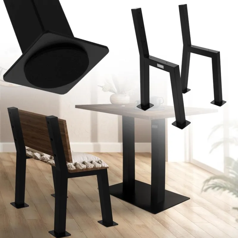 Bankgestell Bankkufen 2er Set H-Design 47 x 77,5 cm schwarz aus Stahl ML-Design-ECD Germany Hot