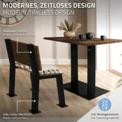 Bankgestell Bankkufen 2er Set H-Design 47 x 77,5 cm schwarz aus Stahl ML-Design-ECD Germany Hot