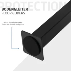 Bankgestell Bankkufen 2er Set H-Design 47 x 77,5 cm schwarz aus Stahl ML-Design-ECD Germany Hot