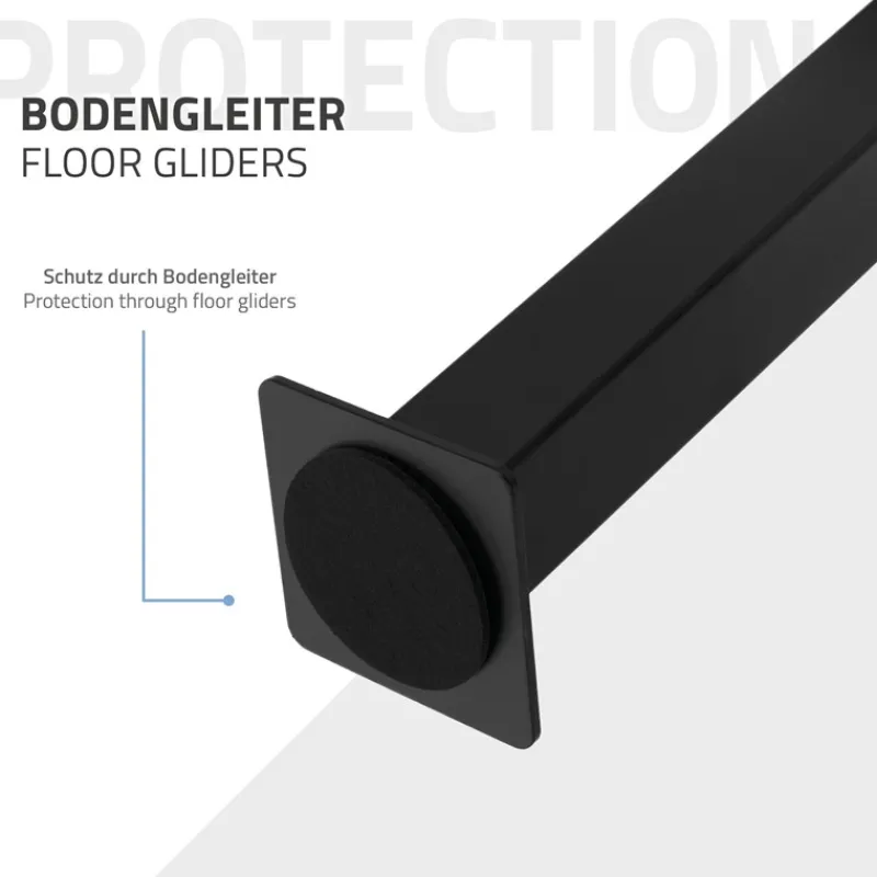 Bankgestell Bankkufen 2er Set H-Design 47 x 77,5 cm schwarz aus Stahl ML-Design-ECD Germany Hot