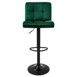 Barhocker 4er Set Grün Samtbezug mit Rückenlehne und Fußstütze höhenverstellbar 63-83cm ML-Design-ECD Germany Hot