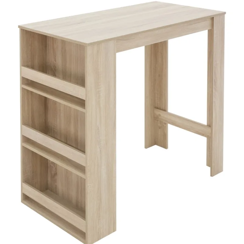 Bartisch mit 3-stufigem Regal 117x106x57 cm Sonoma-Eiche aus Holz ML-Design-ECD Germany