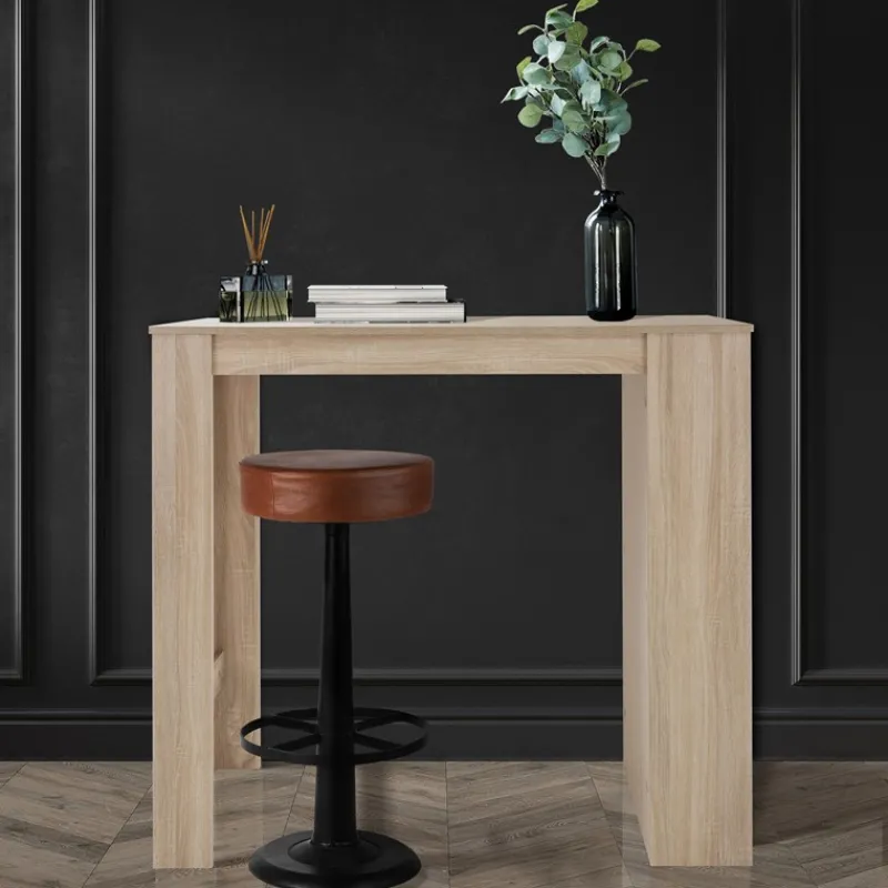 Bartisch mit 3-stufigem Regal 117x106x57 cm Sonoma-Eiche aus Holz ML-Design-ECD Germany