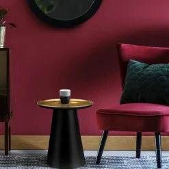 Beistelltisch Ø 50 cm Gold-Schwarz matt aus Metall WOMO-Design-ECD Germany Sale