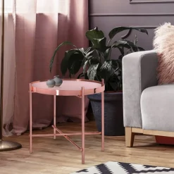 Beistelltisch Ø 43x45 cm Kupfer aus Metall WOMO-Design-ECD Germany New