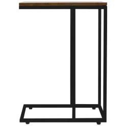 Beistelltisch C-Form 45x25x64 cm Schwarz/Braun aus Holz mit Metallgestell ML-Design-ECD Germany New